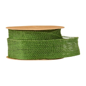 Ib Laursen Jutová stuha Herbal Green – 5 m, zelená barva, textil