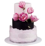 Dekorace oplatková - Magnólie růžová 6 ks