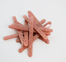 Cake star Akrylatové tyčky na nanuk okrová s třpytkami délka 11,5cm (10ks)