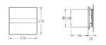 CATA - E-120 GTH koupelnový ventilátor axiální s automatem, 6W/11W, potrubí 120, bílá 00901200