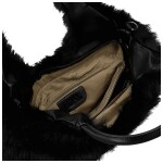 Módní dámská plyšová kabelka do ruky Viorica, černá