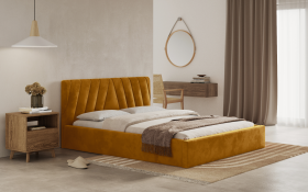 FRONTI Postel ASTI 180x200 zlatá s úložným prostorem