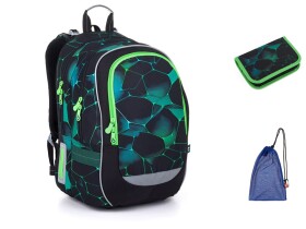 Školní batoh se zelenými prvky Topgal CODA 25019 SET MEDIUM