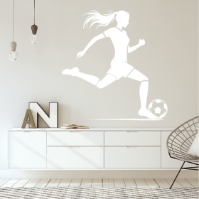Samolepka Fotbalistka Barva: bílá, Velikost: 100 x 95 cm