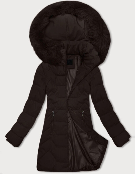 Dámská bunda v čokoládové barvě s kapucí J Style (16M9121-158) odstíny hnědé M (38)