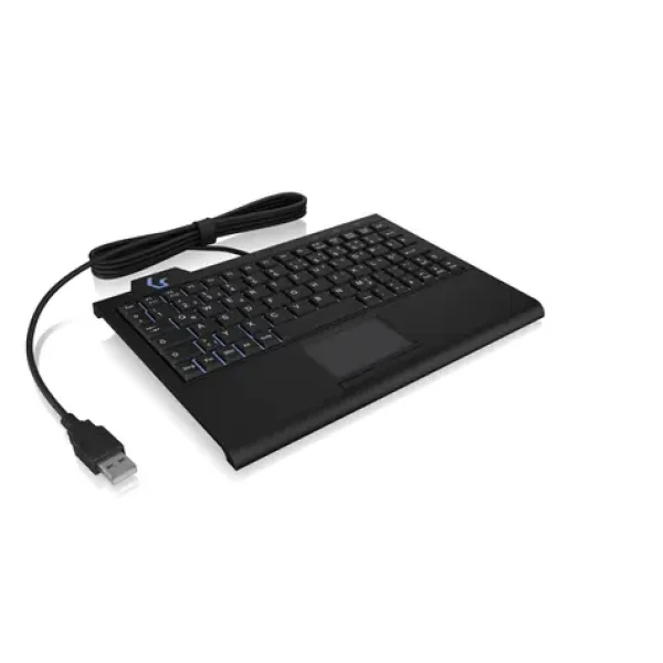 Keysonic KSK-3210ELU (UK) černá / Klávesnice / Super-Mini / Touchpad / Podsvícení / USB (61024)