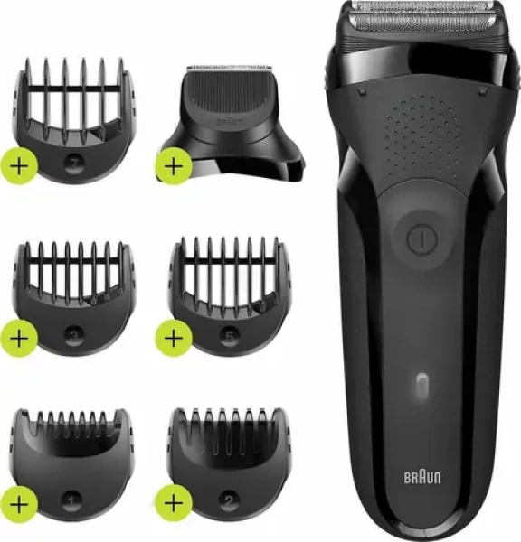 Braun Series 3 300BT černá / Holicí strojek / voděodolný / rychlé nabíjení / 6 nástavců (8700216735742)