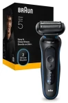 Braun Series 5 52-B1000S černá / Holicí strojek / suché a mokré holení / Li-ion / 50 min provoz (52-B1000s Lightblue)
