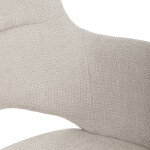 Židle jídelní, krémová látka, 360° vratný mechanismus, černý kov