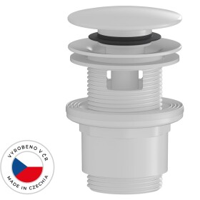 CERANO Umyvadlová výpusť - 5/4“ click-clack s přepadem - plast - 35/50mm - bílá lesklá