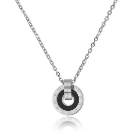 Ocelový náhrdelník Sommia Black - chirurgická ocel, Stříbrná 40 cm + 5 cm (prodloužení)