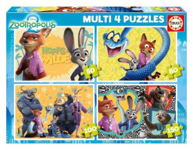 Puzzle Zootropolis 2 4v1 (50,80,100,150 dílků)