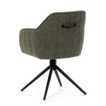 Židle jídelní a konferenční, zelená látka, černé kovové nohy, otočný mechanismus