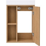 CERANO - Umyvadlová skříňka pro WC Sofia - dub medový + umyvadlo z litého mramoru Sofia - bílá lesklá - 50x70x25 CER-365571