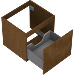 MEXEN/S - Rivel koupelnová skříňka pod umyvadlo 50, 1 šuplík, reliéf , ořech 91A20-05047-1-BF86