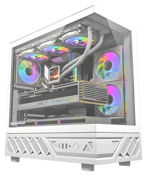 DarkFlash DS950 bílá / Počítačová skříň / ATX / 6x ventilátor 120mm / tvrzené sklo / USB-C 3.2 Gen 2 (DS950 WHT +6F)