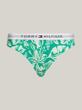 Dámské plavkové kalhotky UW0UW05366 0IE zelené se vzorem Tommy Hilfiger