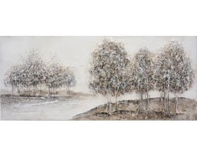 Ručně malovaný obraz Zimní klid v krajině 140x60 cm, olejomalba