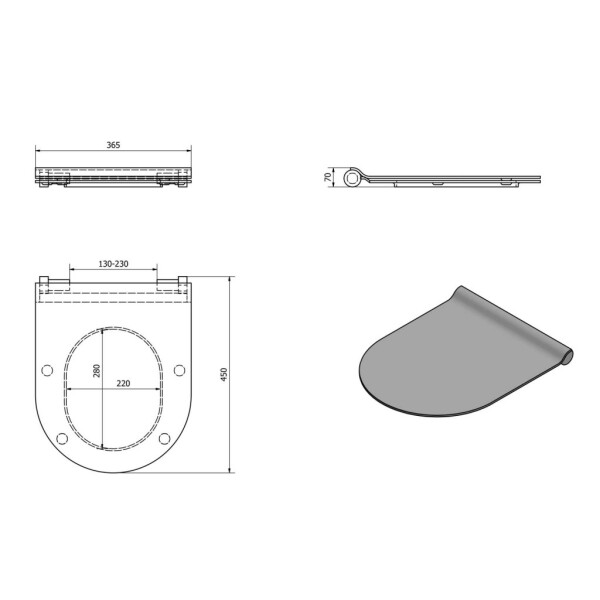 GSI - PURA WC sedátko, SLIM, Soft Close, Quick Release, agave mat/chrom MS86CSN04