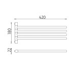 Nimco Bormo chrom držák na ručníky otočný 42 cm BR 11096-4-26 BR 11096-4-26