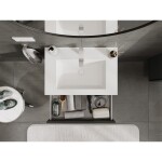 MEXEN/S - Rivel koupelnová skříňka 70 cm s umyvadlem Otis, 1 šuplík, reliéf , grafit mat/bílá mat 91A20-07023-1-BF66-W18M01