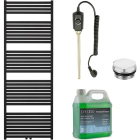 CERANO Koupelnový elektrický radiátorový set Vincenzo - 900W - černá matná - 1690x600 mm