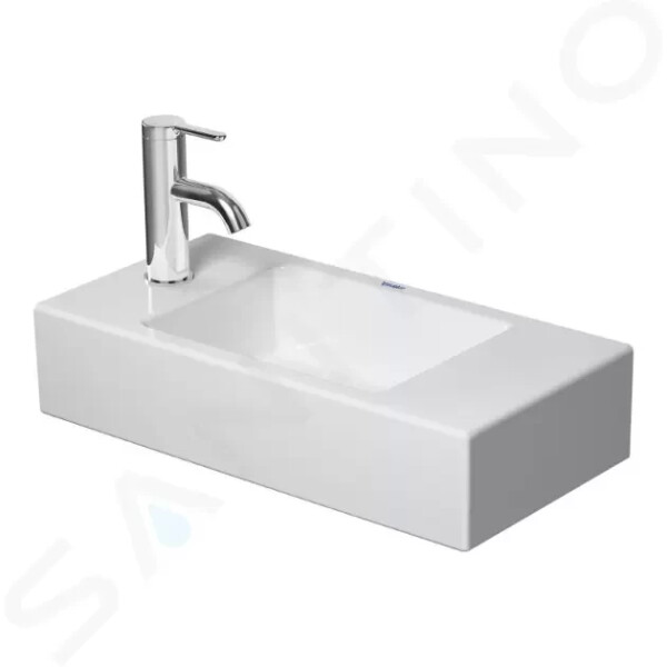 DURAVIT - Vero Air Umývátko 500x250 mm, bez přepadu, otvor pro baterii vlevo, WonderGliss, bílá 07245000091