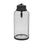 Chic Antique Svítící LED lucerna Antique Coal 30,5 cm, černá barva, čirá barva, sklo, kov