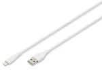 Digitus bílá / Nabíjecí a datový kabel / USB-A - Lightning / Silikon / MFI / 2 m (AK-600108-020-W)