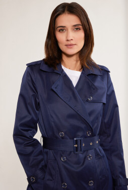 Monnari Kabáty Dvouřadý kabát s páskem námořnická modř 36