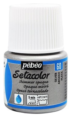 Barva na textil Pébéo Setacolor Shimmer 45 ml - Stříbrná metalická 60