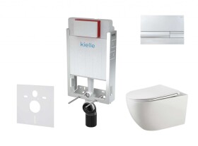 Kielle - Genesis Set předstěnové instalace, klozetu Gaia, sedátka softclose a tlačítka Gemini I, chrom 30505SZ24