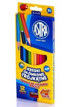 ASTRA Pastelky trojboké 12ks s ořezávátkem (26194)