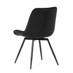 Židle jídelní, černá látka, černý kov, otočný mechanismus 90°/90° (L/P) - funkce reset