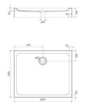 CERSANIT - Sprchová vanička obdélníková TAKO 100x80x16 s panelem k zabudování S204-027