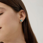 Stříbrné pozlacené náušnice Mořská Hvězdice - stříbro 925/1000, Tyrkysová