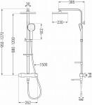 MEXEN/S - CQ33 vanový sloup s termostatickou baterií, chrom 779103395-00