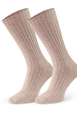 Dámské ponožky z jehněčí kůže 185 béžová melanž 35-37