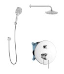 Kielle - Oudee Sprchový set s baterií pod omítku, pro 2 spotřebiče, s příslušenstvím EcoSpare a tělesem, chrom 20602SP100