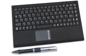 Keysonic ACK-540U+ (US) černá / Mini klávesnice / Touchpad / USB (12862)