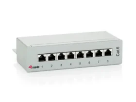 Equip šedá / Patch panel / 8 portů / Cat6 / 250MHz / Desktop (227369)