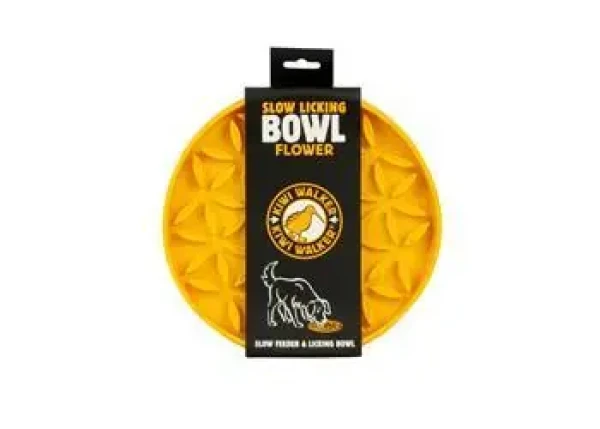 Kiwi Walker Flower Maxi Slow-Licking Bowl oranžová / Lízací miska pro psy / O 240 mm (FDP-708)