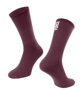 Ponožky FORCE LONGER SLIM, vínové (barva vínová, velikost L/XL)