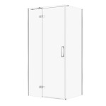 CERSANIT - Sprchový kout JOTA s panty, chrom, 100x80x195, levý, čiré sklo S160-032