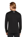 Pánské merino tričko s dlouhým rukávem ICEBREAKER Mens 200 Oasis LS Crewe POW, Black velikost: S