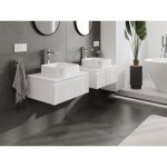 MEXEN/S - Rivel koupelnová skříňka pod umyvadlo 60 cm s deskou, 1 šuplík, reliéf , bílá mat 91A20-06023-1-BFC01