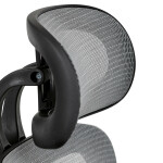 Kancelářská židle, šedá síťovina, černý plast, kolečka na tvrdé podlahy