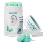 Haspro Universal špunty do uší, pěnové, 50 párů / 100ks, mint (HSEPUF5051)