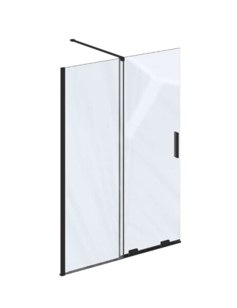 RAVAK - Roll Sprchová stěna Walk-In 120x195 cm, černá/čiré sklo X9WVG0300Z1
