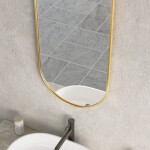 Erga Oval, oválné zrcadlo 40x90cm, zlatý rám, ERG-V01-OVAL-4090-GD